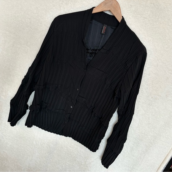 Double Collar Jacket (shirt) by Babette Style # 1K762 Small Black NWOT condition - Picture 6 of 12